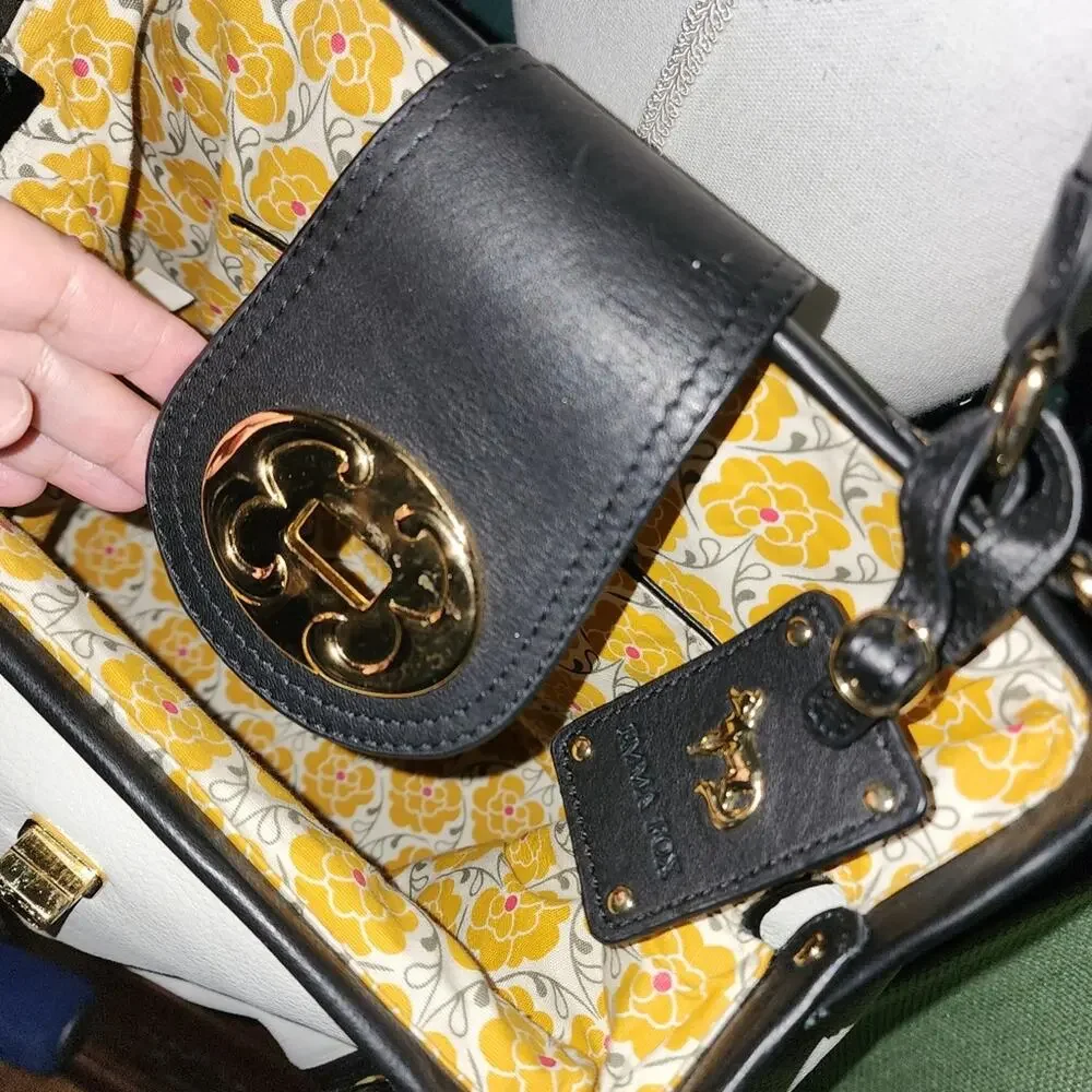 EMMA FOX EUC LRG FRAMED SATCHEL BAG